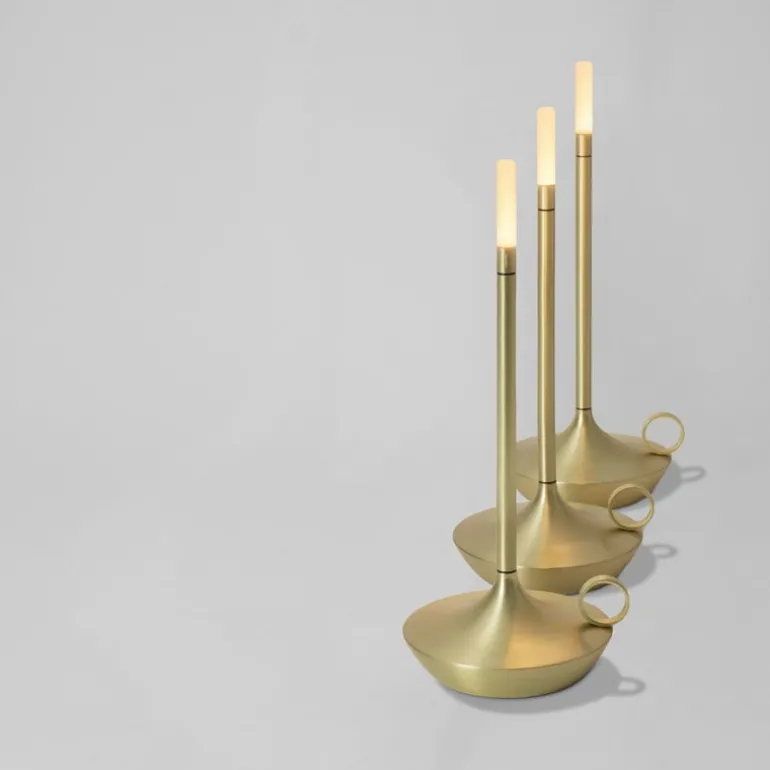 Graypants Wick portable table lamp, brass