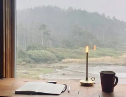 Graypants Wick portable table lamp, brass