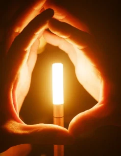 Graypants Wick portable table lamp, brass