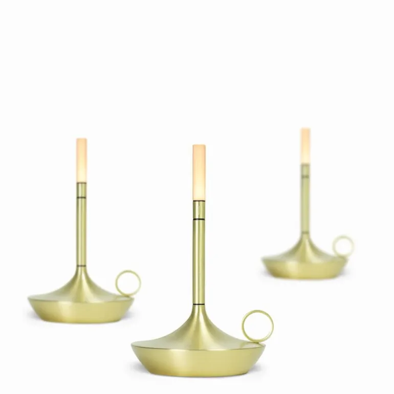 Graypants Wick S portable table lamp, brass