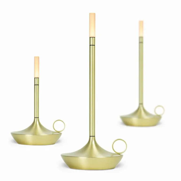 Graypants Wick S portable table lamp, brass
