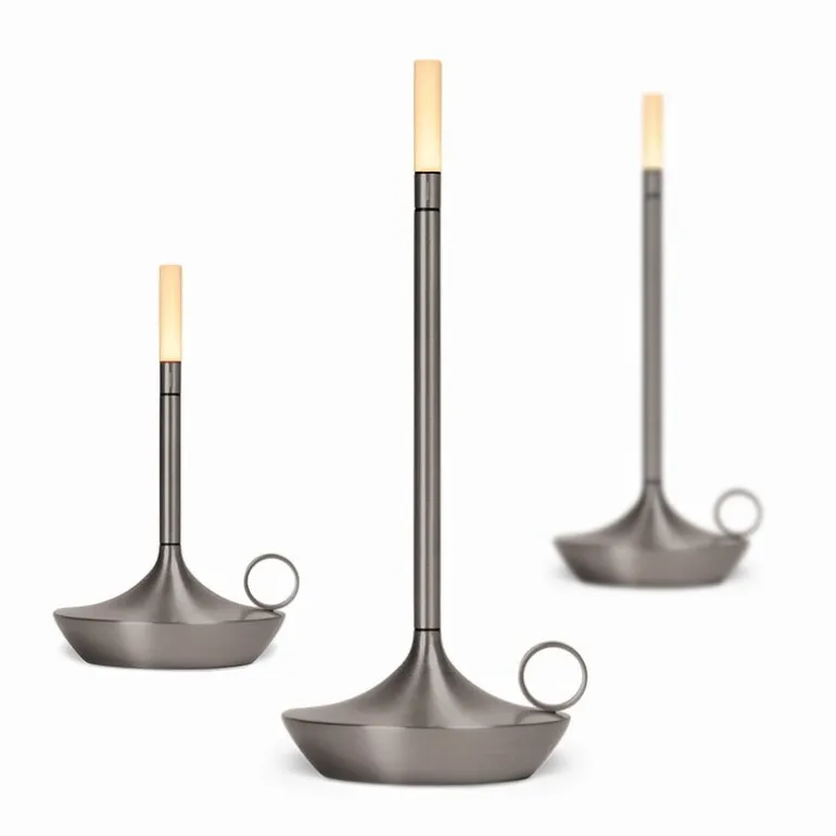 Graypants Wick S portable table lamp, graphite