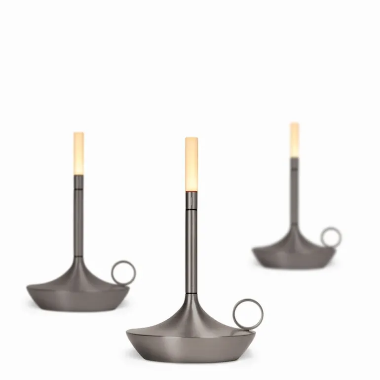 Graypants Wick S portable table lamp, graphite