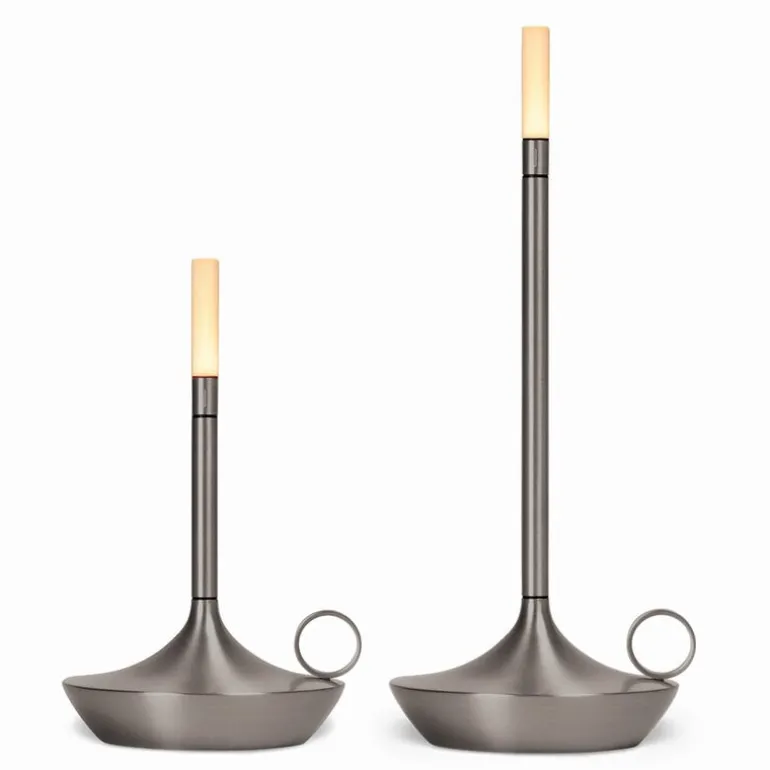 Graypants Wick S portable table lamp, graphite