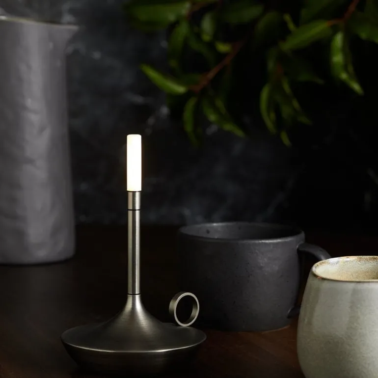 Graypants Wick S portable table lamp, graphite