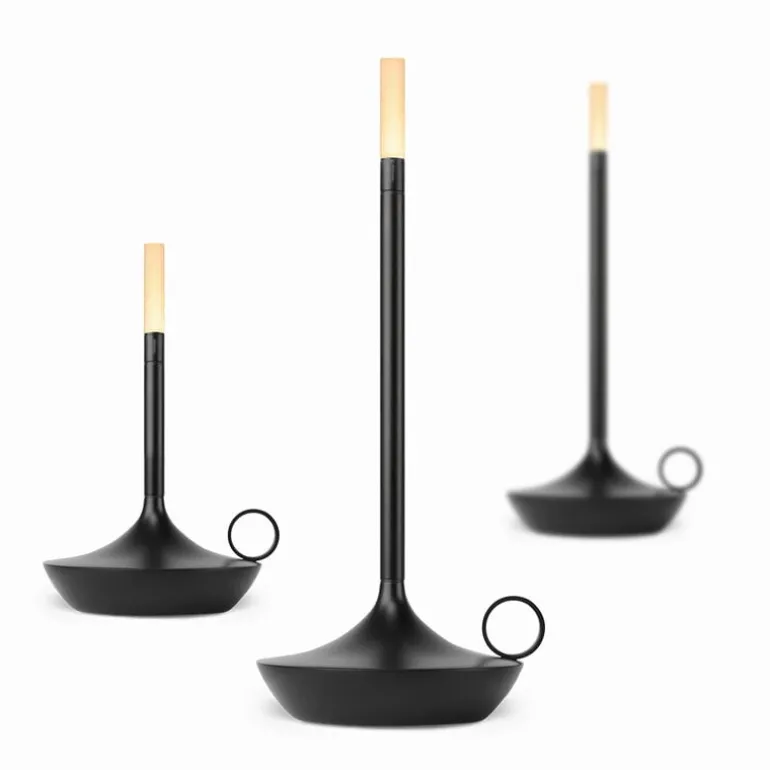 Graypants Wick S portable table lamp, black