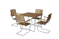 Grythyttan Stålmöbler Armchair A2, galvanized steel - teak