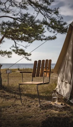 Grythyttan Stålmöbler Armchair A2, galvanized steel - teak