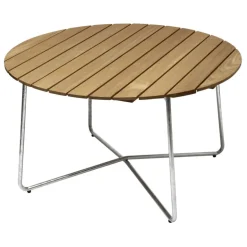 Grythyttan Stålmöbler Table 9A, 120 cm, galvanized steel - oiled oak