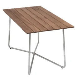 Grythyttan Stålmöbler Table B25A, 120 x 70 cm, galvanized steel - teak