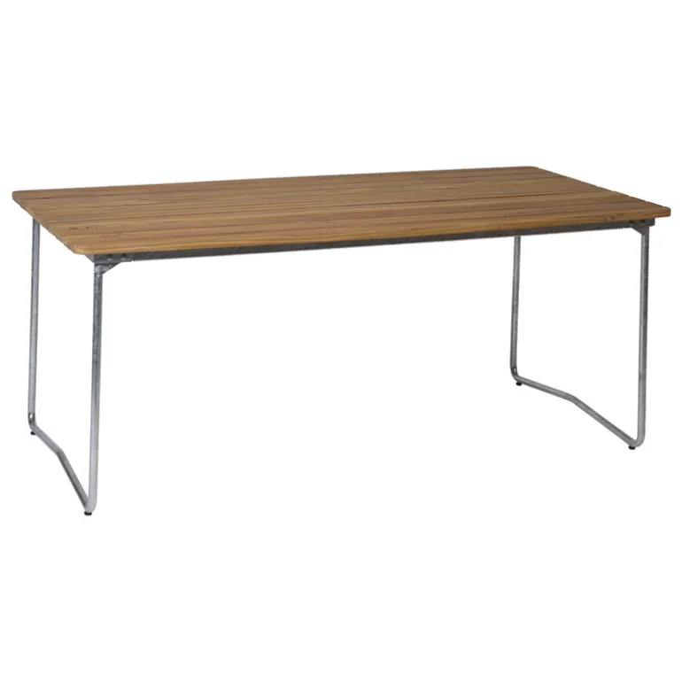 Grythyttan Stålmöbler Table B31, 170 x 92 cm, galvanized steel - teak