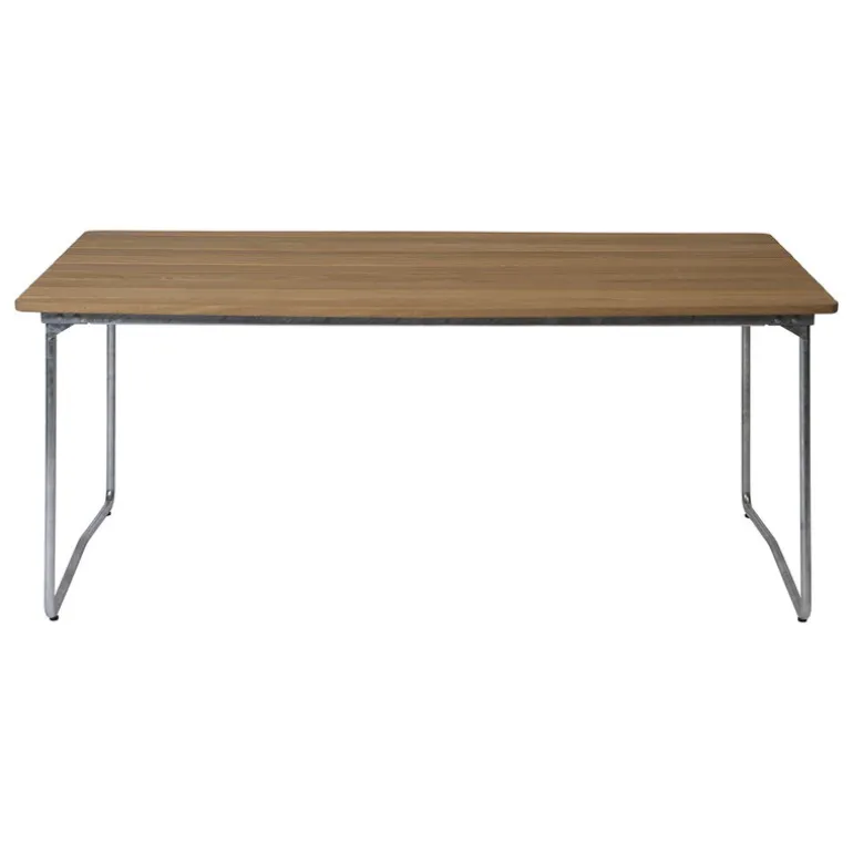 Grythyttan Stålmöbler Table B31, 170 x 92 cm, galvanized steel - oiled oak