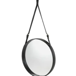 GUBI Adnet mirror, L, black leather
