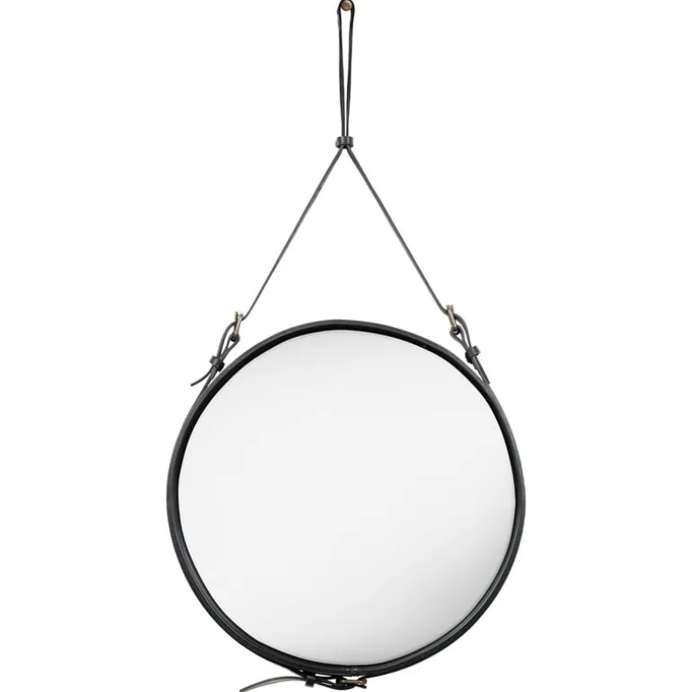 GUBI Adnet mirror, M, black, leather