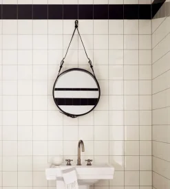 GUBI Adnet mirror, M, black, leather