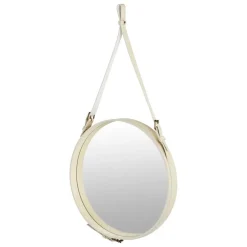 GUBI Adnet mirror, M, cream leather