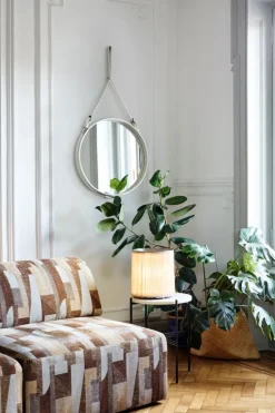 GUBI Adnet mirror, M, cream leather