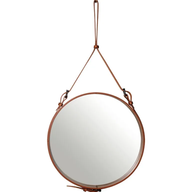 GUBI Adnet mirror, M, tan leather