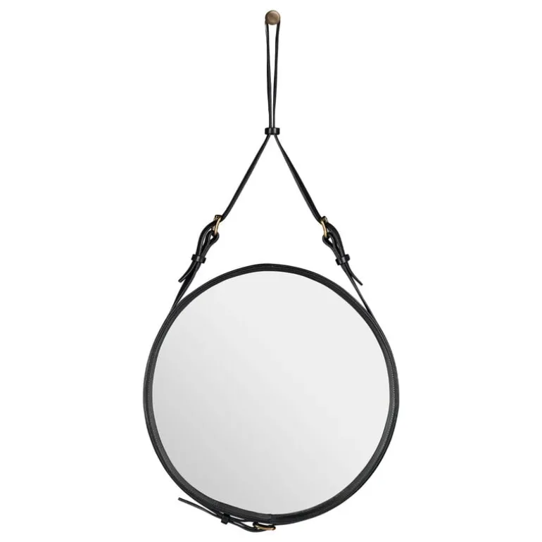 GUBI Adnet mirror, S, black leather