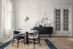 GUBI Adnet mirror, S, black leather