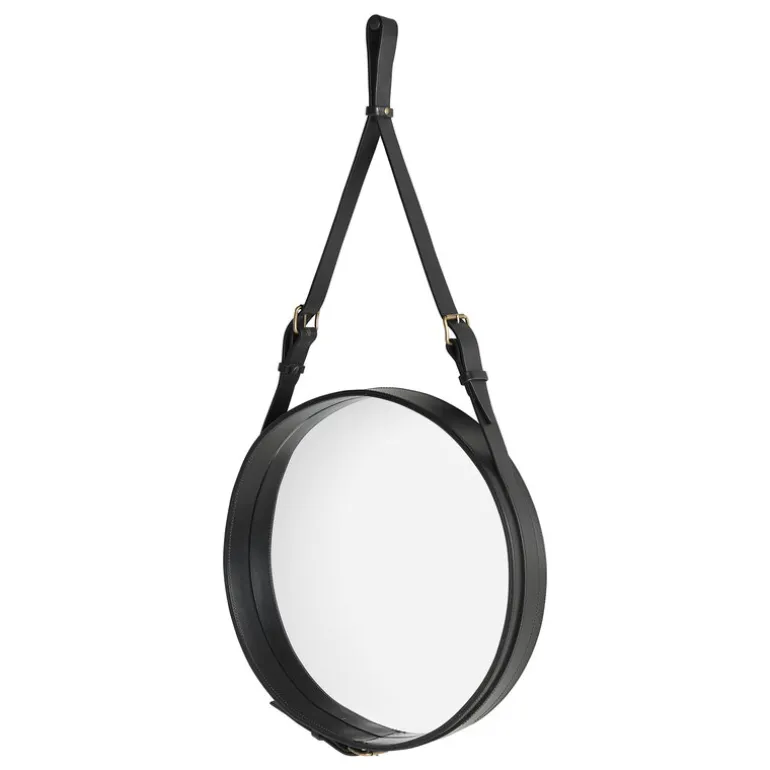 GUBI Adnet mirror, S, black leather