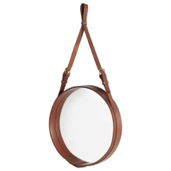 GUBI Adnet mirror, S, tan leather