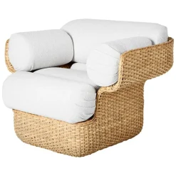 GUBI Basket lounge chair, rattan - Lorkey 40