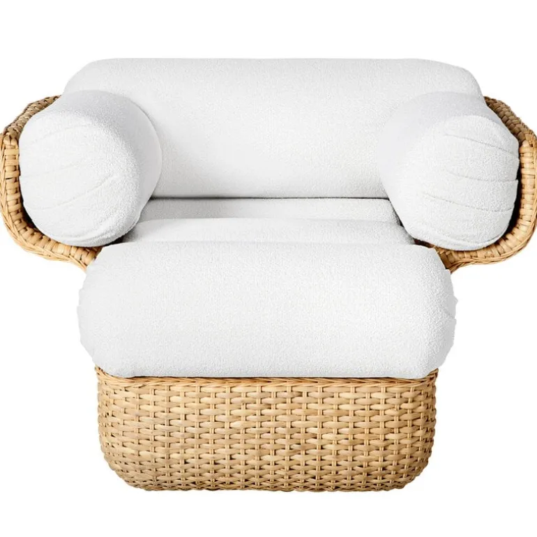 GUBI Basket lounge chair, rattan - Lorkey 40