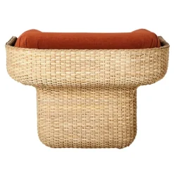 GUBI Basket lounge chair, rattan - Belsuede Special FR 133