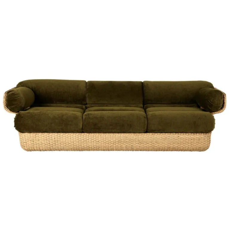 GUBI Basket 3-seater sofa, rattan - Mumble 40