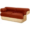 GUBI Basket 2-seater sofa, rattan - Belsuede Special FR 133