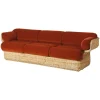 GUBI Basket 3-seater sofa, rattan - Belsuede Special FR 133