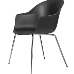GUBI Bat chair, black - chrome base