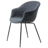 GUBI Bat chair, fully upholst., conic matt black, Around Boucle 023