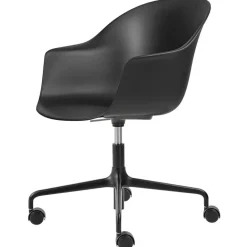 GUBI Bat meeting chair w/ castors, height-adjustable, black
