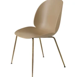 GUBI Beetle chair, antique brass - pebble brown