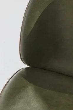 GUBI Beetle chair, antique brass - walnut - army leather Soft