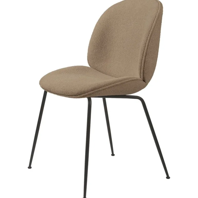 GUBI Beetle chair, black steel - Light Boucle 03