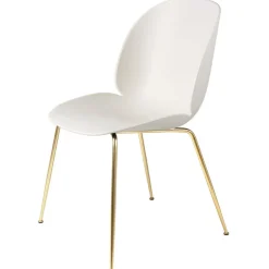 GUBI Beetle chair, brass semi matt - alabaster white