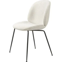 GUBI Beetle chair, fully upholstered, conic matt black - Light Boucle