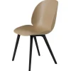 GUBI Beetle chair, plastic edition, black - pebble brown