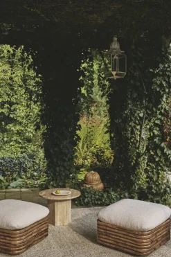 GUBI Bohemian 72 ottoman, rattan - Diagonal Boucle 007