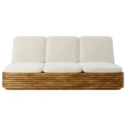 GUBI Bohemian 72 sofa, rattan - Diagonal Boucle 007
