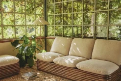 GUBI Bohemian 72 sofa, rattan - Diagonal Boucle 007