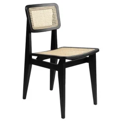 GUBI C-Chair, cane - black stained oak