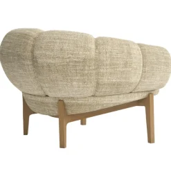 GUBI Croissant lounge chair, oiled oak - Dedar Smilla 002