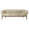GUBI Croissant 3-seater sofa, oiled walnut - Dedar Smilla 002