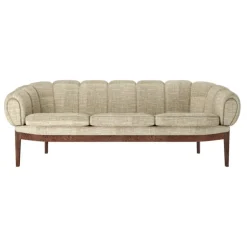 GUBI Croissant 3-seater sofa, oiled walnut - Dedar Smilla 002