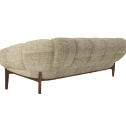 GUBI Croissant 3-seater sofa, oiled walnut - Dedar Smilla 002