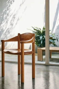 GUBI Daumiller armchair, golden pine